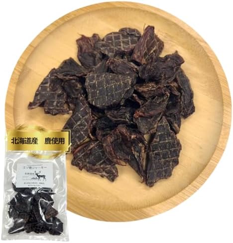 無添加　エゾ鹿ジャーキー   低アレルゲン 低脂質 北海道産 (80g, 鹿肉)