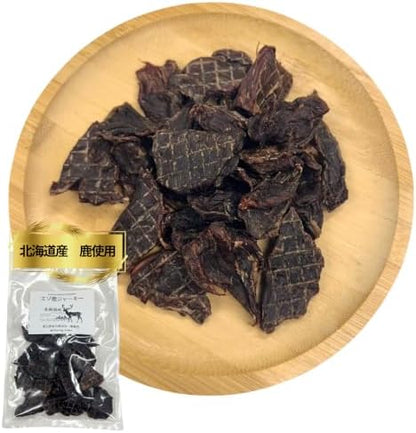 無添加　エゾ鹿ジャーキー   低アレルゲン 低脂質 北海道産 (80g, 鹿肉)